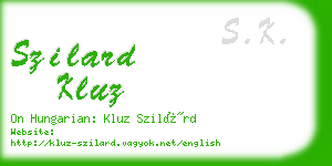 szilard kluz business card